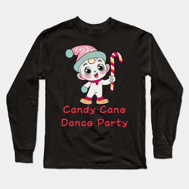 Minty Fresh Moves: Candy Cane Dance Party Long Sleeve T-Shirt by Tee Trendz